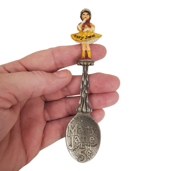 Vntg Franklin Mint "Mary Jane" Peanut Butter Candy Country Store Pewter Spoon  - Picture 2 of 11